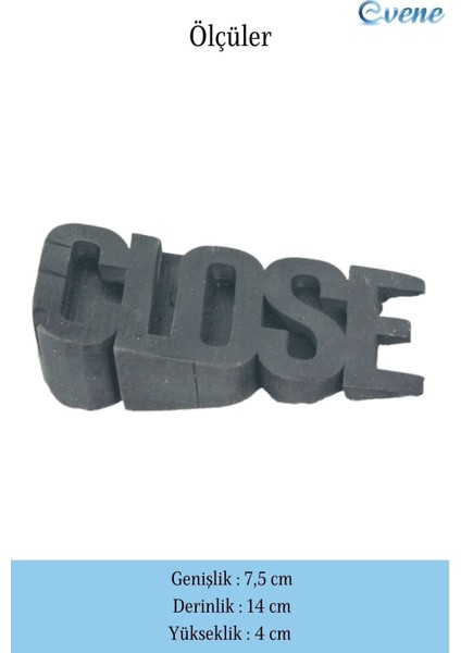 Kapı Stoperi Siyah Renk Dekoratif Kapı Tutucu Durdurucu Close Model