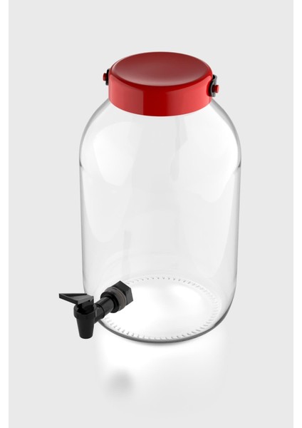 Macro 5000 ml Kırmızı Kapaklı Musluklu Cam Kavanoz 131002 fiyatları