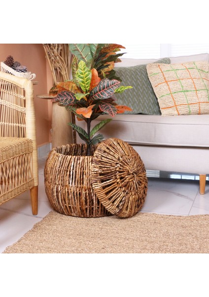 Mylamp Babil Kapaklı Doğal Abaka 45X34 cm Sepet indirimleri