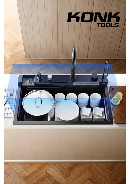 Lüx Dijital Akıllı Eviye Seti 75 cm Konk Tools fırsatları