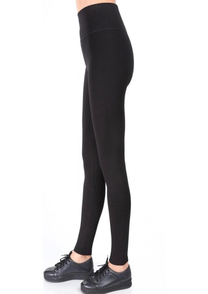 Kadın Siyah Geniş Kemerli Çelik Örme Tayt modelleri