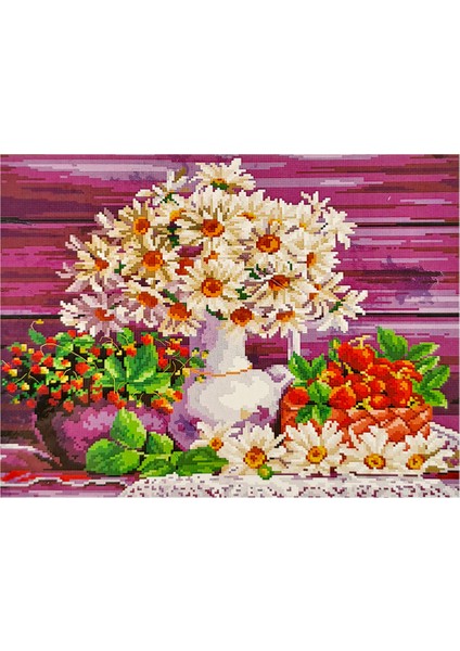 Goblen Etamin Işleme Seti 40X50 cm Papatyalar Deseni