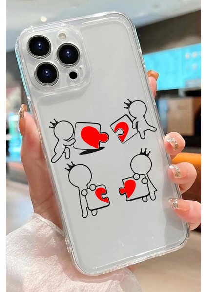 Iphone 15 Pro Uyumlu Desenli Şeffaf Silikon Kılıf MNL25 indirimleri