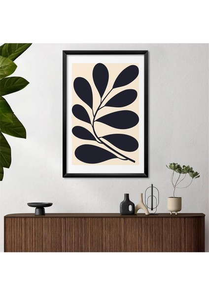 Soyut Temalı Tekli Lamine Çerçeveli Mdf Tablo Siyah Renk