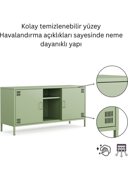 Pera Tv Ünitesi, Tv Dolabı,2 Kapaklı, Açık Raflı 130,50 x 40 x 64,50 cm