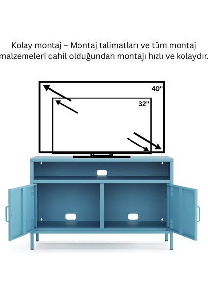 Pera Tv Ünitesi, Tv Dolabı,2 Kapaklı, Açık Raflı 100,50 x 40 x 64,50 cm fırsatları