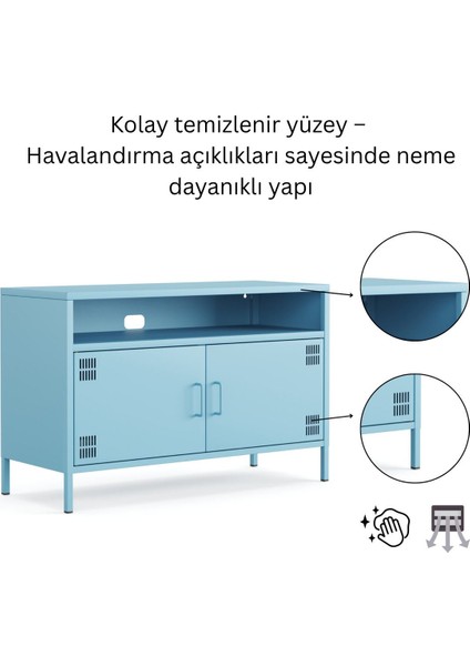 Pera Tv Ünitesi, Tv Dolabı,2 Kapaklı, Açık Raflı 100,50 x 40 x 64,50 cm