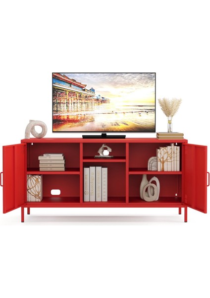 Pera Tv Ünitesi, Tv Dolabı,2 Kapaklı, Açık Raflı 130,50 x 40 x 64,50 cm modelleri