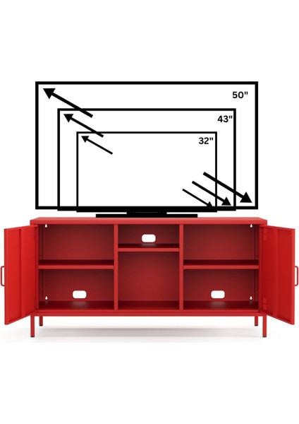 Pera Tv Ünitesi, Tv Dolabı,2 Kapaklı, Açık Raflı 130,50 x 40 x 64,50 cm fırsatları