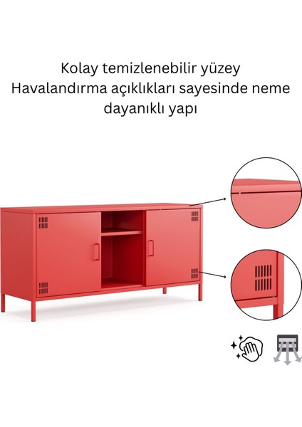 Pera Tv Ünitesi, Tv Dolabı,2 Kapaklı, Açık Raflı 130,50 x 40 x 64,50 cm
