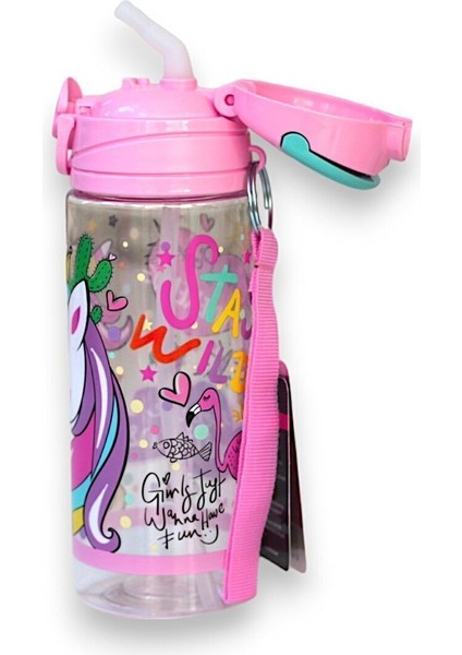 Renkli Unicorn 500 ml Sürpriz Hediyeli Suluk Matara, Şık ve Eğlenceli Tasarım fırsatları