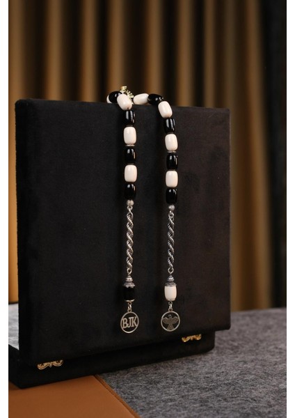 Taraftar Serisi Siyah Beyaz Kartal Gümüş Tasarım Zaza Tesbihi fiyatları