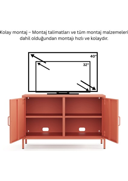 Pera Tv Ünitesi, Tv Dolabı,2 Kapaklı Dolap 100,50 x 40 x 64,50 cm - 9 Renk Seçeneği Bulunmaktadır fırsatları