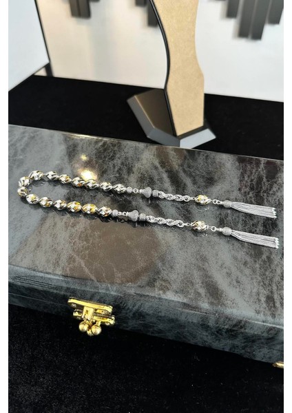 Orjinal El Işçiliği Gümüş Tasarım Kafesli Kahverengi Zaza Tesbih modelleri