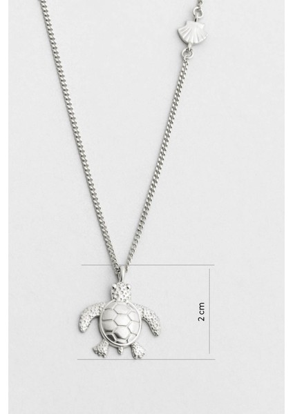 Little Caretta 18 Ayar Beyaz Altın Kaplama 45 cm Gümüş Kolye modelleri
