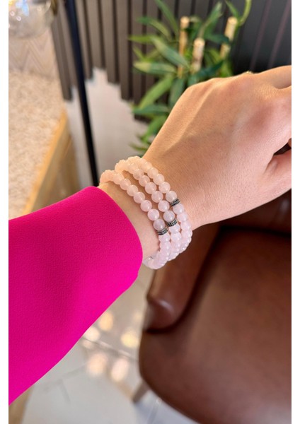 99'luk Pembe Quvars Bileklik Namaz Tesbihi (Kolye-Bileklik-Tesbih)