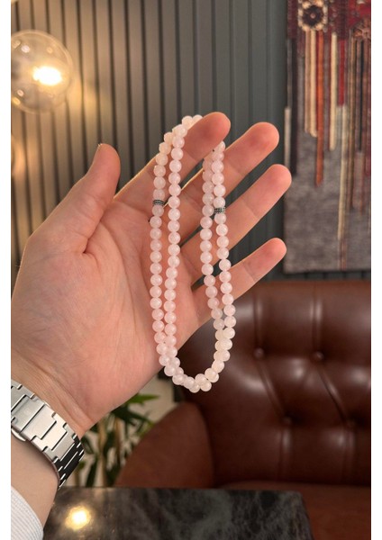 99'luk Pembe Quvars Bileklik Namaz Tesbihi (Kolye-Bileklik-Tesbih) modelleri