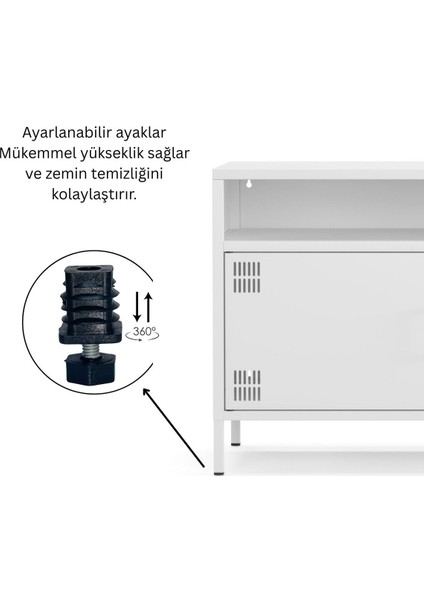 Pera Tv Ünitesi, Tv Dolabı,2 Kapaklı, Açık Raflı 100,50 x 40 x 64,50 cm indirimleri