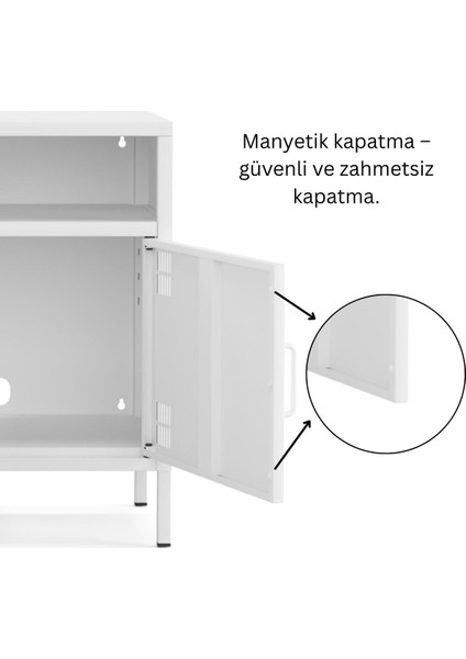Pera Tv Ünitesi, Tv Dolabı,2 Kapaklı, Açık Raflı 100,50 x 40 x 64,50 cm