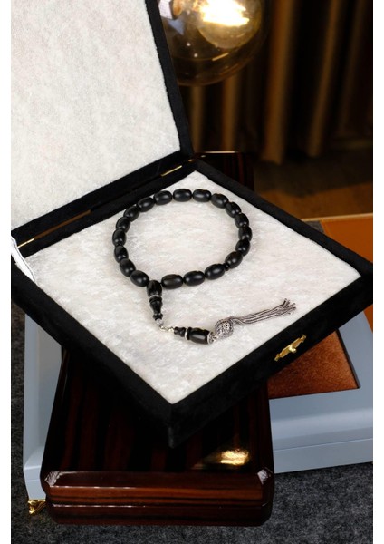 Şükrü Baba Efe Serisi Abanoz Maskot Gümüş Tasarım Tesbih indirimleri