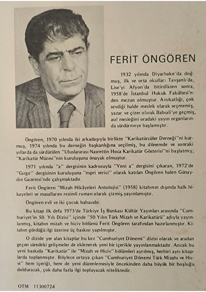 Cumhuriyet Dönemi Türk Mizahı ve Hicvi - Ferit Öngören (1983 Basım) fiyatları