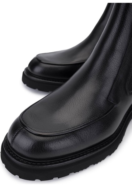 Erkek Hakiki Deri Siyah Casual Bot 668 1207P Erk Bot SK25-26 Nero modelleri