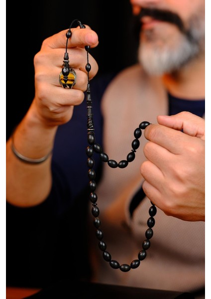 Master Mücahit Şener Otantik Oyma Serisi Beyzi Kesim Abanoz Ağacı Tesbih fiyatları