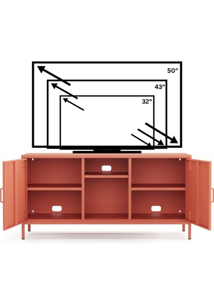 Tv Ünitesi, Tv Dolabı,2 Kapaklı, Açık Raflı 130,50 x 40 x 64,50 cm fırsatları
