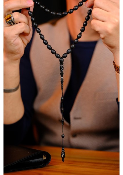 Master Mücahit Şener Otantik Oyma Serisi Beyzi Kesim Abanoz Ağacı Tesbih fırsatları