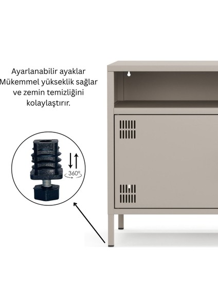 Pera Tv Ünitesi, Tv Dolabı,2 Kapaklı, Açık Raflı 100,50 x 40 x 64,50 cm indirimleri