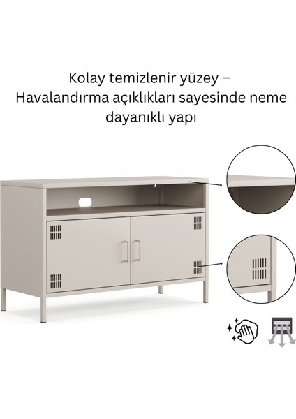 Pera Tv Ünitesi, Tv Dolabı,2 Kapaklı, Açık Raflı 100,50 x 40 x 64,50 cm