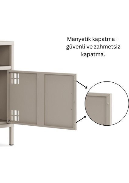 Pera Tv Ünitesi, Tv Dolabı,2 Kapaklı, Açık Raflı 100,50 x 40 x 64,50 cm