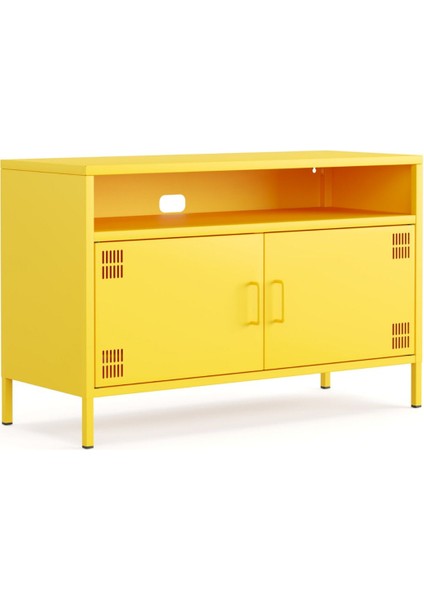 Pera Tv Ünitesi, Tv Dolabı,2 Kapaklı, Açık Raflı 100,50 x 40 x 64,50 cm