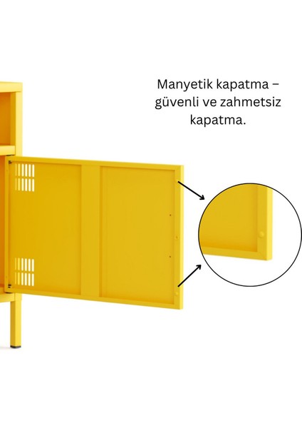 Pera Tv Ünitesi, Tv Dolabı,2 Kapaklı, Açık Raflı 100,50 x 40 x 64,50 cm