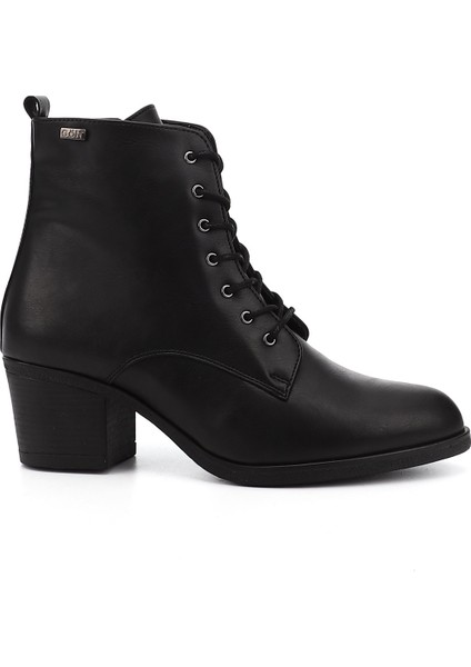 Gön Sivri Burun Kauçuk Taban Topuklu Fermuarlı Bağcıklı Kadın Günlük Bot 20479