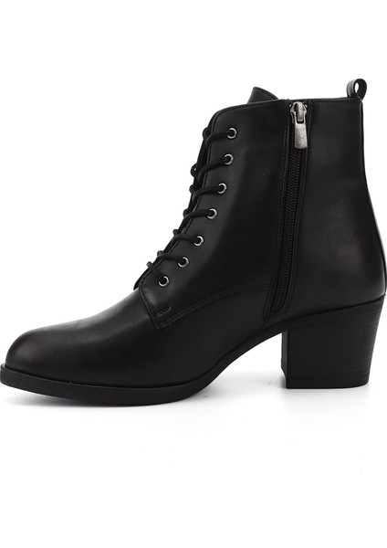 Gön Sivri Burun Kauçuk Taban Topuklu Fermuarlı Bağcıklı Kadın Günlük Bot 20479 fırsatları