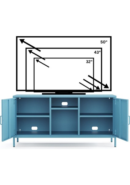 Pera Tv Ünitesi, Tv Dolabı,2 Kapaklı, Açık Raflı 130,50 x 40 x 64,50 cm fırsatları