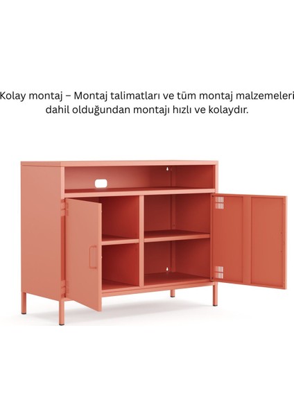 Pera Tv Ünitesi, Tv Dolabı,2 Kapaklı, Açık Raflı 100,50 x 40 x 79,50 cm indirimleri