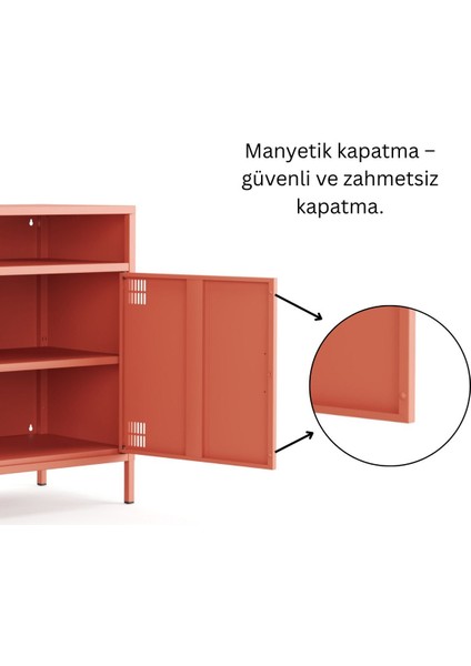 Pera Tv Ünitesi, Tv Dolabı,2 Kapaklı, Açık Raflı 100,50 x 40 x 79,50 cm