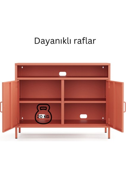 Pera Tv Ünitesi, Tv Dolabı,2 Kapaklı, Açık Raflı 100,50 x 40 x 79,50 cm