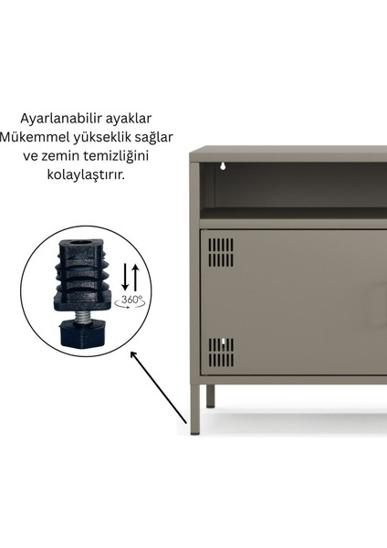 Pera Tv Ünitesi, Tv Dolabı,2 Kapaklı, Açık Raflı 100,50 x 40 x 64,50 cm indirimleri