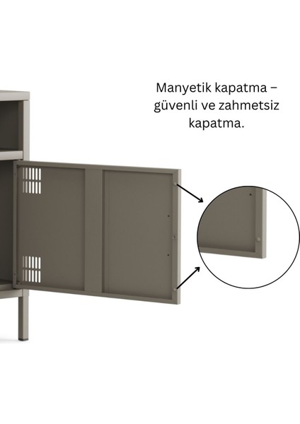 Pera Tv Ünitesi, Tv Dolabı,2 Kapaklı, Açık Raflı 100,50 x 40 x 64,50 cm