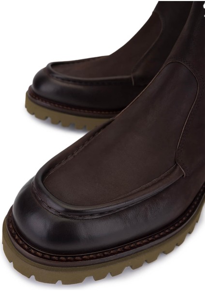 Erkek Hakiki Deri Kahverengi Casual Bot 668 881P Erk Bot SK25-26 T.moro modelleri