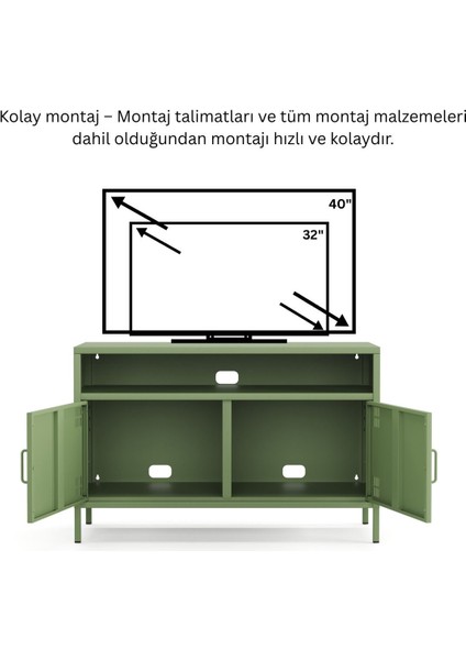 Pera Tv Ünitesi, Tv Dolabı,2 Kapaklı, Açık Raflı 100,50 x 40 x 64,50 cm fırsatları