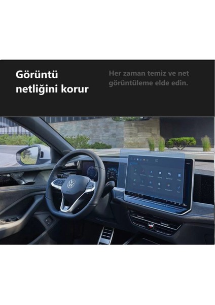 Volkswagen Passat Variant 12.9 Inç Multimedya ve 10.25 Inç Dijital Gösterge Ekran Koruyucu 2'li Set