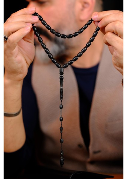 Master Mücahit Şener Otantik Oyma Serisi Kapsül Kesim Abanoz Ağacı Tesbih fiyatları