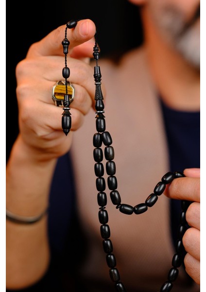 Master Mücahit Şener Otantik Oyma Serisi Kapsül Kesim Abanoz Ağacı Tesbih modelleri