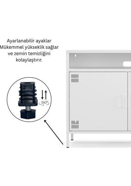 Pera Tv Ünitesi, Tv Dolabı,2 Kapaklı, Açık Raflı 100,50 x 40 x 79,50 cm fırsatları