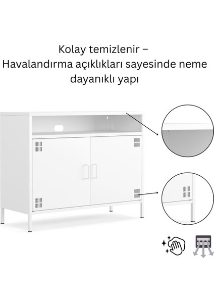 Pera Tv Ünitesi, Tv Dolabı,2 Kapaklı, Açık Raflı 100,50 x 40 x 79,50 cm indirimleri