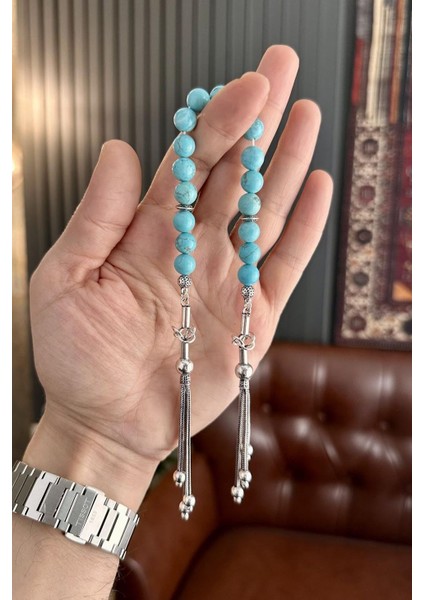 Firuze Taşı Gümüş Tasarım Zaza Tesbih